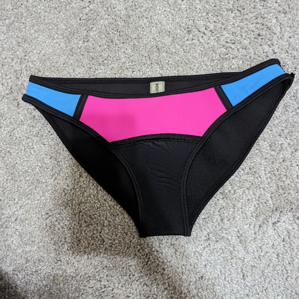 NWOT, Blue Pink and Black Bikini Bottom